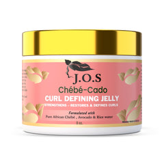 Curl Defining Jelly in a clear jar, highlighting its smooth texture and rich ingredients designed to enhance and define natural curls while minimizing frizz.

