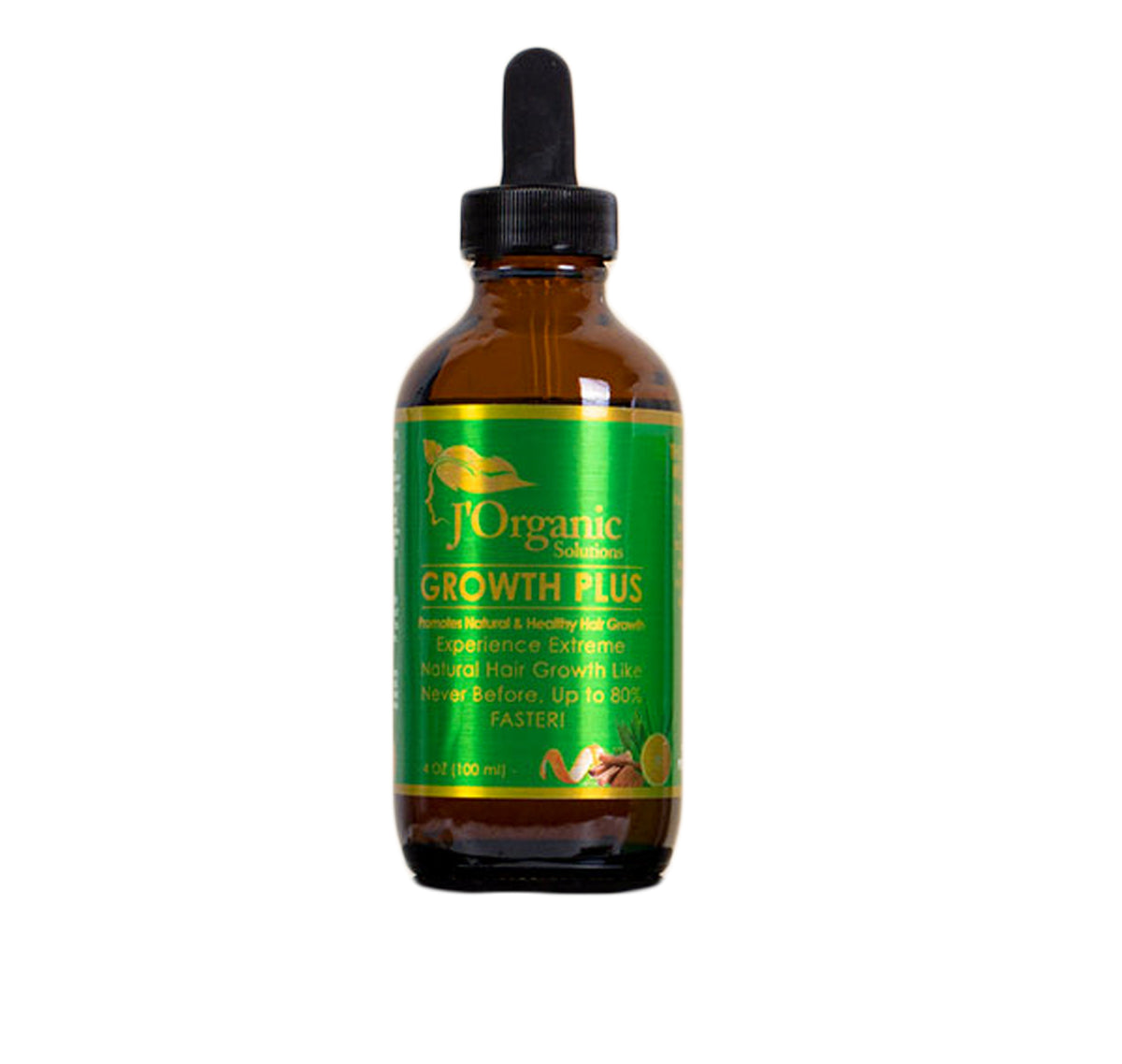 
Growth-Plus Hair Serum bottle on a wooden background with natural herbs and flowers, highlighting its all-natural ingredients designed for healthy hair growth.