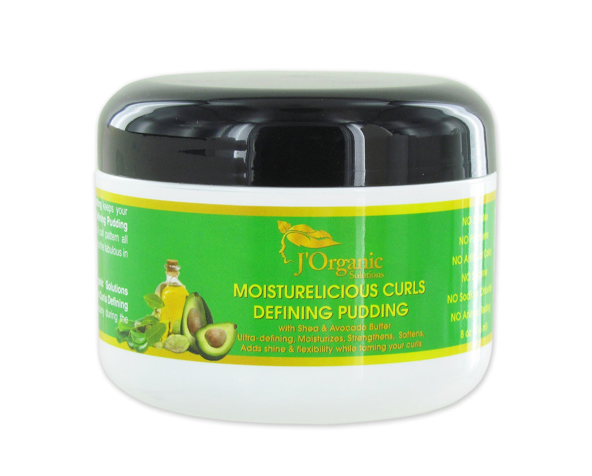 

J'Organics Moisturlicious Curls Defining Pudding – Ultimate natural hair curl-defining pudding for shine, moisture, and strength.

